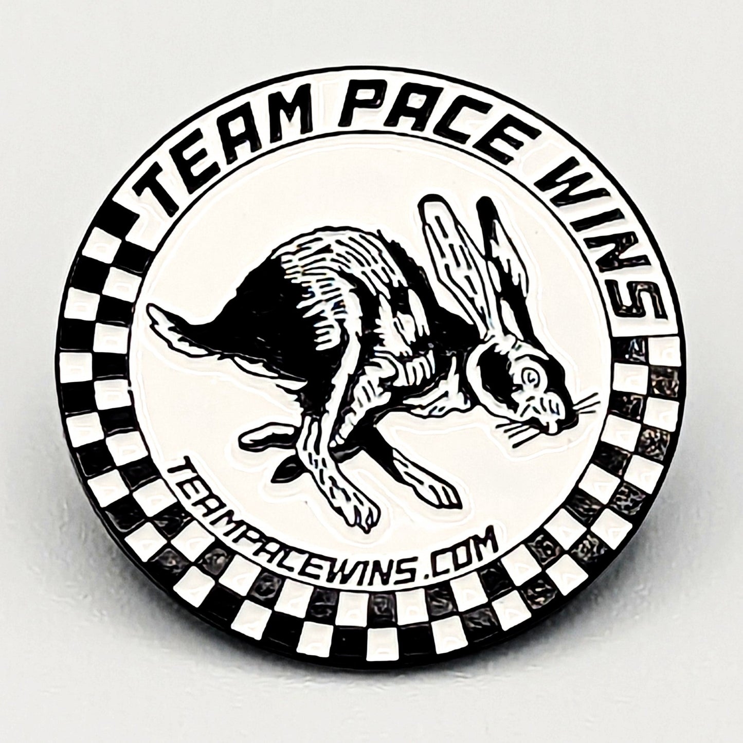 Checkered Hare Pin