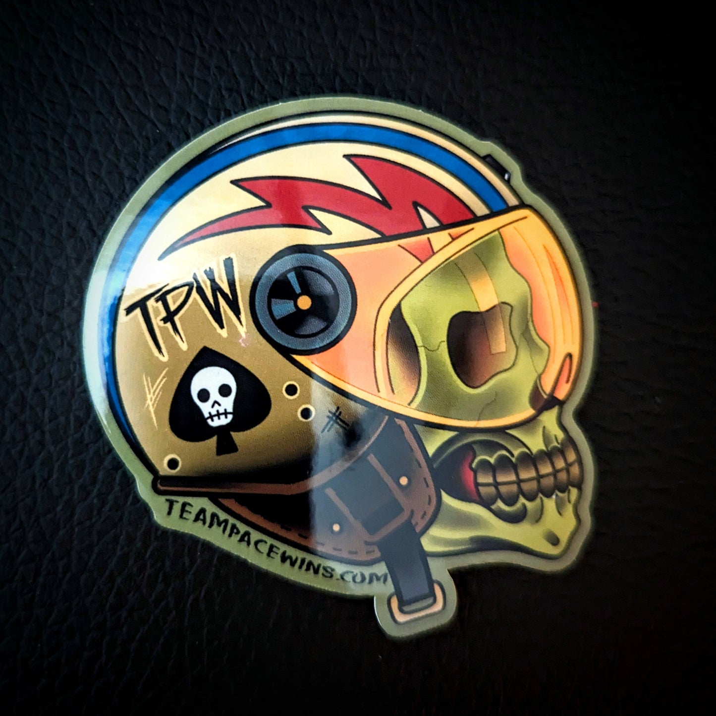 Vintage Helmet Skull Sticker